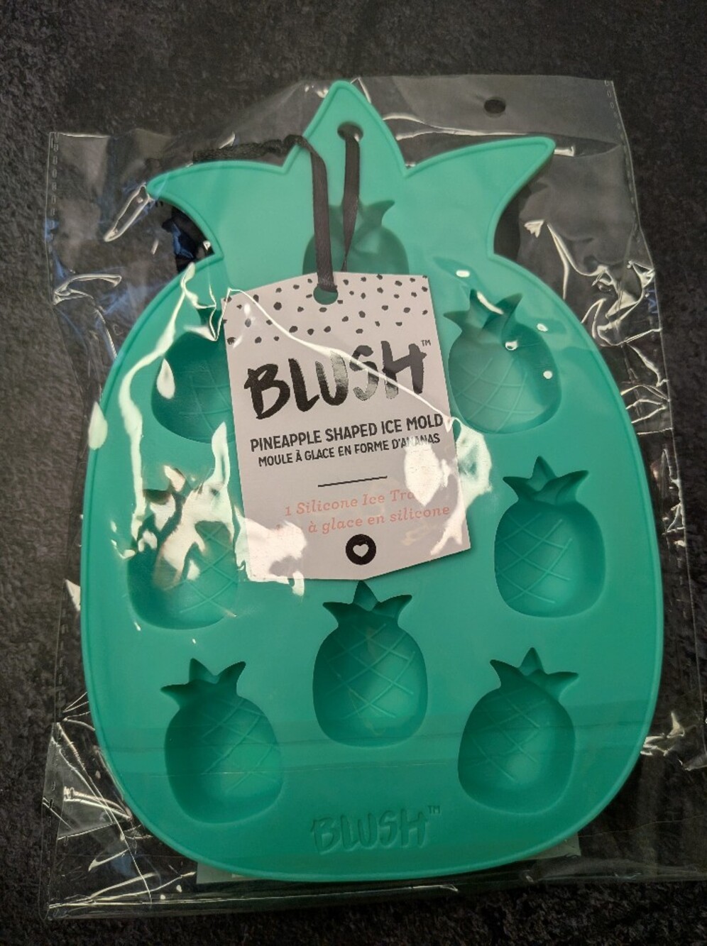 BLUSH Silicone Pineapple Ice Mold Tray SET OF 2 - Teal/Mint Green NIP